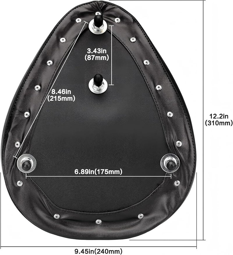 DgNeLai Motorcycle Solo Drive Seat Black Diamond Bobber Cushion with Mounting Seatbase Spring Bracket Kit Replacement for Harley Davidson Sportster XL 1200 883 48 Chopper Custom - Image 5
